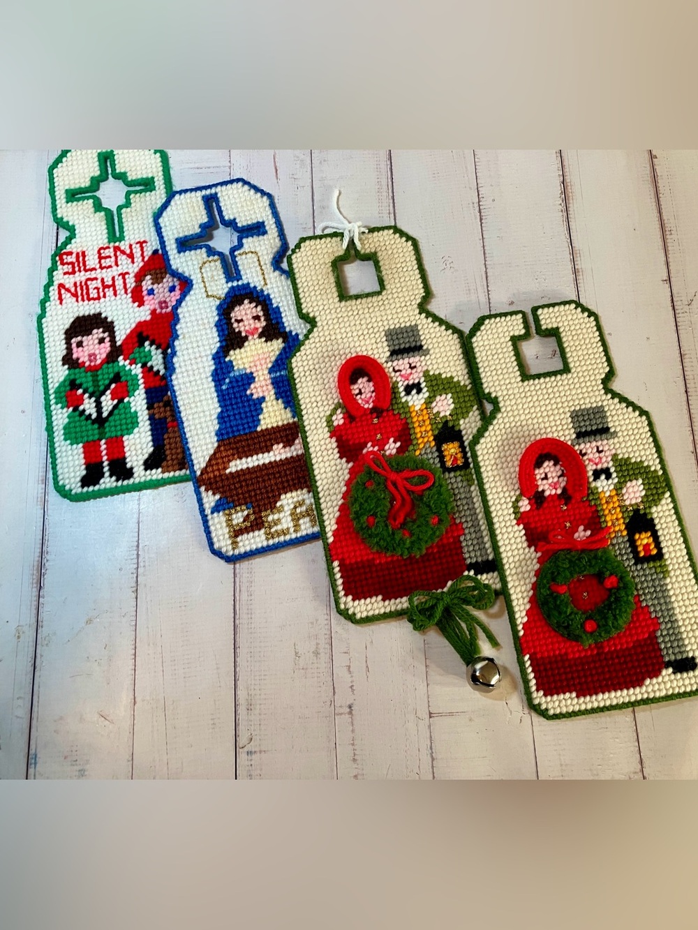 4 Vintage Handmade Grandmacore Christmas Door Hangers